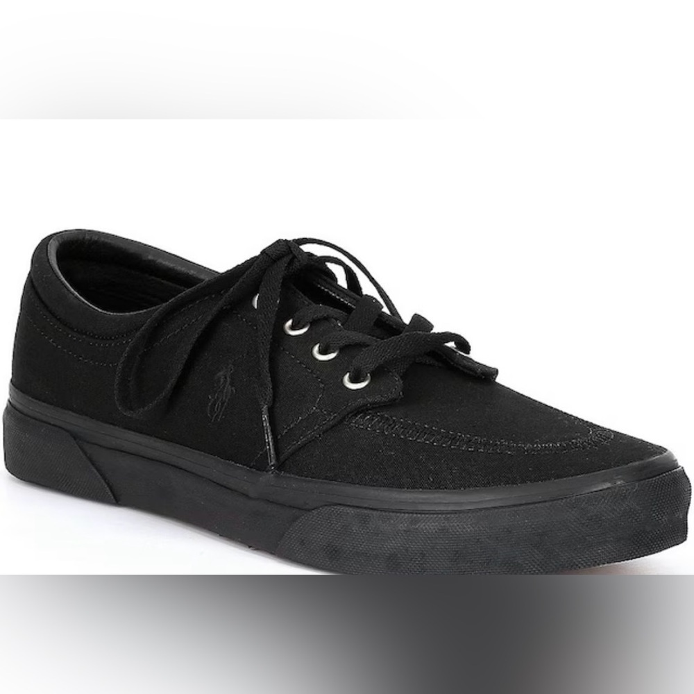 Polo Ralph Lauren Men's Faxon X Black Canvas Lace Up Sneakers Shoes Size: 11